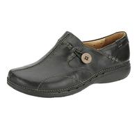 Clarks Un Loop, Mocasines Mujer, Negro (Black Leather), 42 EU