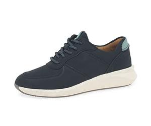 Clarks Un Rio Sprint, Zapatillas, para Mujer, Azul (Navy Nubuck), 42 EU