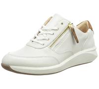Clarks Un Rio Zip Leather, Zapatillas Mujer, White Leather, 40 EU