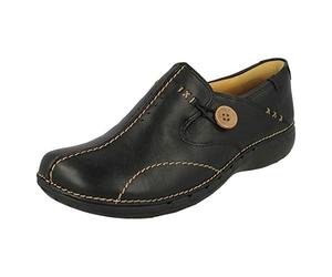Clarks Unstructured Women's Un.Loop Slip-On,Black Leather, 41.5 EU