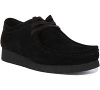 CLARKS Wallabee ante Suave Crepé Zapatos Cordones Hombre en Negro Ante GB 7-12