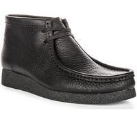 CLARKS Wallabee Evo Cuero Suela Crepé Chukka Botas Hombre en Negro EU 41-46