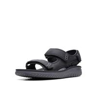 Clarks Wesley Bay Flat Sandal, Black Synthetic, 11 Medium