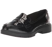 Clarks Westlynn Ayla, Mocasín Mujer, Material sintético Lacado Negro, 38 EU Ancho