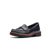 Clarks Westlynn Bella, Mocasín Mujer, Azul Marino (Navy Leather), 37.5 EU Ancho