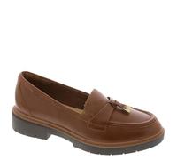 Clarks Zapatillas Westlynn Bella para mujer, Piel marrón claro., 39.5 EU Ancho