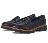 Clarks Westlynn Glow, Mocasín Penny Mujer, Azul Marino (Navy Leather), 35.5 EU