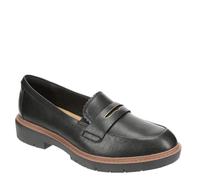 Clarks Westlynn Glow Penny Mocasines para mujer, Cuero negro, 41 EU