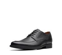 Clarks Whiddon Apron, Oxford Hombre, Cuero Negro Pulido, 48 EU
