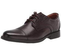 Clarks Whiddon Cap, Oxford Hombre, Piel marrón Oscuro, 41.5 EU Ancho