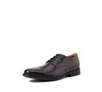 Clarks Whiddon Cap, Oxford Hombre, Piel Negra, 47 EU Ancho