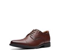 Clarks - Whiddon Cap Oxford para Hombre, Cuero Bronceado Oscuro, 45 EU