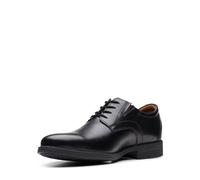 Clarks Whiddon Plain, Zapatos Oxford para Hombre Black Leather, 41 EU Ancho