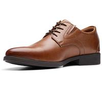 Clarks Whiddon Plain, Zapatos Oxford para Hombre Dark Tan Leather 79443b, 42.5 EU Ancho