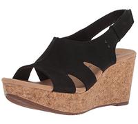 Clarks womens Annadel Bari Platform, Black Nubuck, 9.5 US