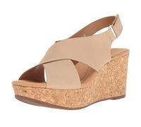 Clarks Women's Annadel Eirwyn Wedges, Sand Nubuck, 9 W