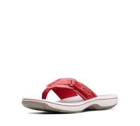 Clarks Women's Breeze Sea Flip Flop, New Red Synthetic, 7 B(M) US