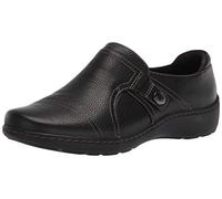Clarks Women's Cora Poppy Loafer, Black Smooth, 9.5 X-Wide
