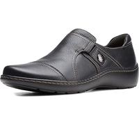 Clarks Women's Cora Poppy Loafers (Black Tumbled, 7.5)