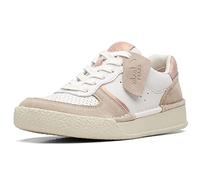 Clarks Women's Craft Cup Court Sneaker, Sand Combi, 37.5 EU