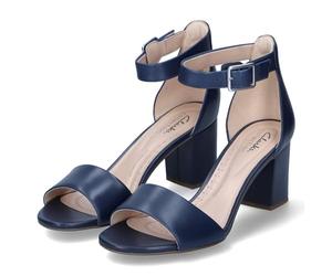Clarks Women's Deva Mae Ankle Strap Heels, Azul Marino (Navy Leather), 37.5 EU