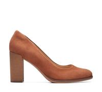 Clarks Women's Freva85 Court Pump, Caramel Suede, 41 EU