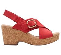 Clarks Women's Giselle Dove Sandal, Cherry Nubuck, 39.5 EU