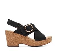 Clarks Women's Giselle Dove Wedge Sandal, negro, nobuck, 35 EU