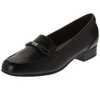 Clarks Women's Juliet Shine Loafer, Cocodrilo Negro, 37.5 EU