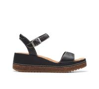 Clarks Women's Kassanda Lily Sandal, Piel negra, 39.5 EU