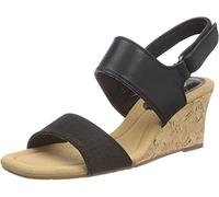 Clarks Women's Kyarra Faye Sandal, Piel negra, 41.5 EU
