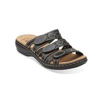 CLARKS Women's Leisa Cacti Slide Sandal, BlackLeather, 8 M US