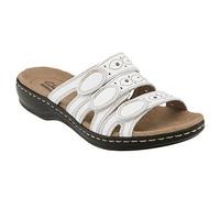Clarks Women's Leisa Cacti Slide Sandal, White Leather, 12 M US