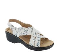 Clarks Women's Merliah Echo Heeled Sandal, Blue Floral Textile, 7.5