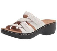 Clarks Women's Merliah Karli Sandal, White Leather, 7 Wide
