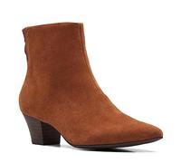 Clarks Women's Teresa Fashion Boot, Dark Tan Suede, 7