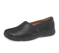 Clarks Women's Un Loop Stride Loafer, Piel Negra, 35.5 EU
