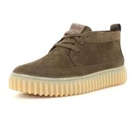 Clarks Zapatillas para hombre Torhill LaceHi en piel rugosa verde, verde, 42.5 EU