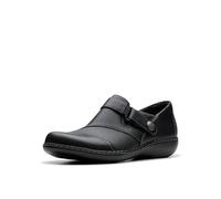 Clarks Zapatillas para Mujer Ashland Gem, Piel Negra., 42.5 EU