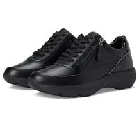 Clarks - Zapatillas Tivoli Zip para mujer, piel combinado negro., 9 Wide