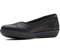 Clarks Zapatos Bajos Ayla de Ballet para Mujer, Nubuck sintético Negro, 41.5 EU