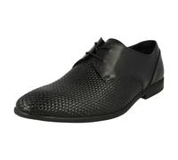 Clarks Zapatos De Cuero Con Cordones Diseño Tejido Bampton Negro Formal