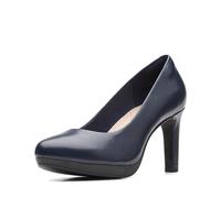 Clarks Ambyr Joy, Bomba Mujer, Piel de Color Azul Marino, 38 EU