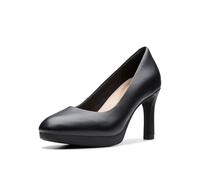 Clarks Zapatos de tacón Ambyr2 Braley para mujer, Cuero negro, 9 Wide