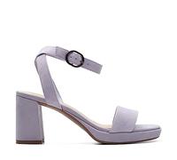 Clarks Zapatos de tacón Ambyrlyn Bay para mujer, Gamuza azul y gris, 36 EU