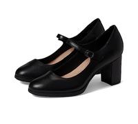 Clarks Zapatos de tacón Bayla Nora para Mujer, Cuero Negro, 6