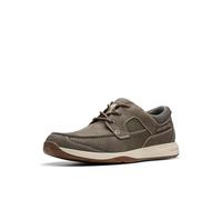 Clarks Zapatos náuticos de Encaje Sailview para Hombre, Gris Pardo Nobuk, 45 EU