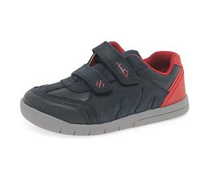 Clarks Zapatos para niños T Rex Play Tots Navy/Red Leather-5 UK / 21 EU-F (Standard) Unisex bebé, Marineblau Rot Blau