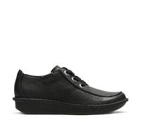 Clarks Zapatos planos con cordones para mujer Funny Dream de cuero negro, Black, 6 UK Wide