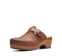 Clarks Zuecos Paizlee Nora para mujer, Ante beige, 39.5 EU